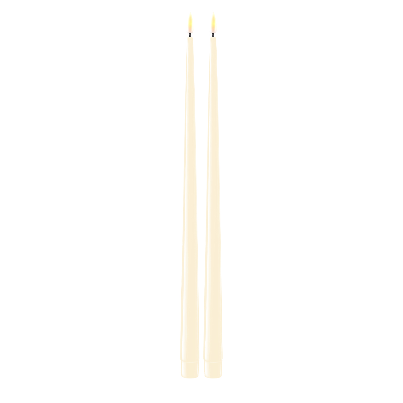 RF-K-0018 Stabkerze mit Lack LED 38 cm creme 2 Stück