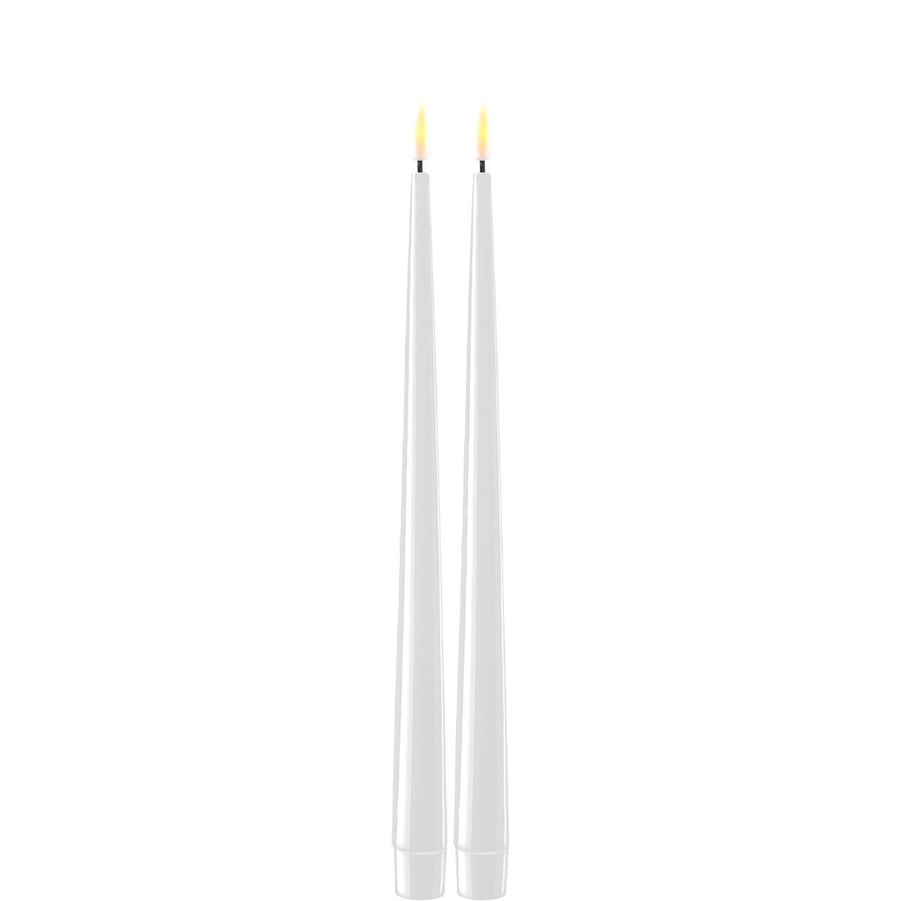RF-K-0001 Stabkerze mit Lack LED 28 cm weiß 2 Stück
