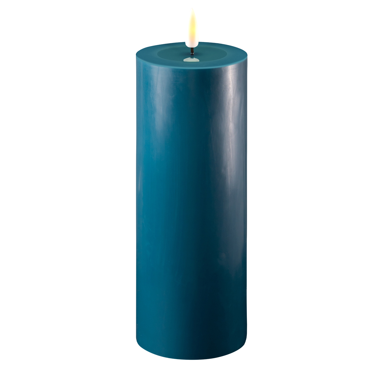 2021-RF-0046 Stumpenkerze LED petrol 7,5 x 20cm