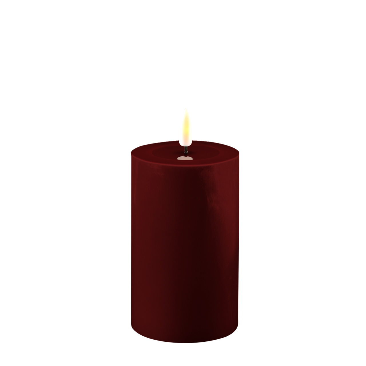 2021-RF-0240 Stumpenkerze LED bourgogne 7,5 x 12,5cm
