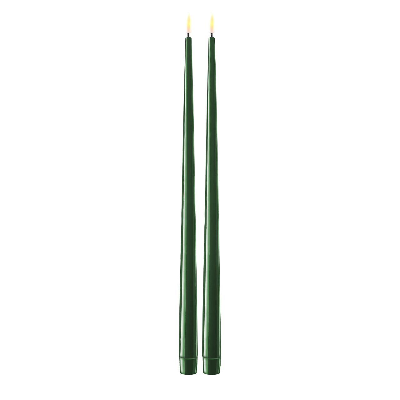 RF-K-0030 Stabkerze mit Lack LED 38 cm dunkelgrün 2 Stück