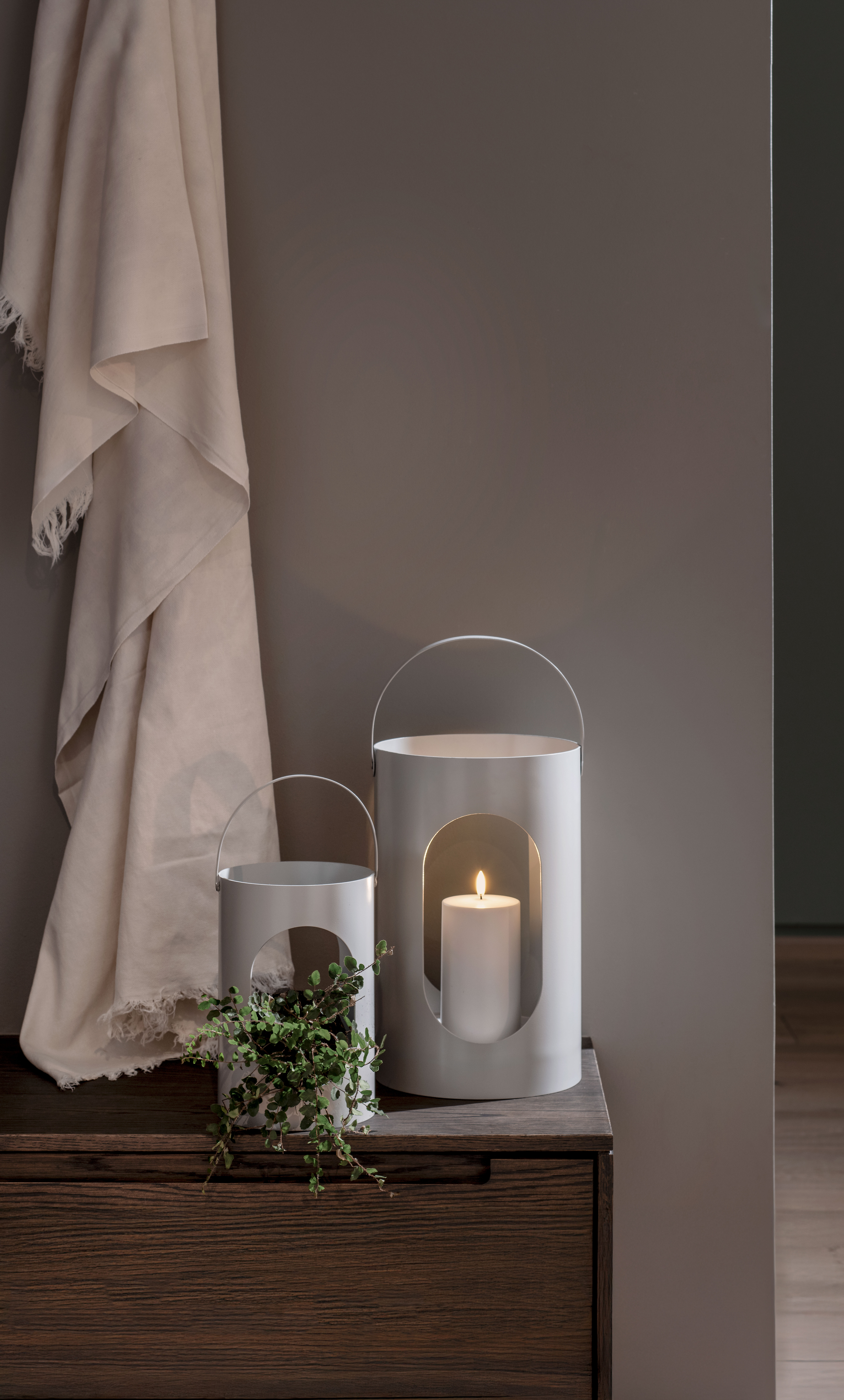 Ekta Light House Lantern Big Light Grey Lampe, Kerze, Pflanze