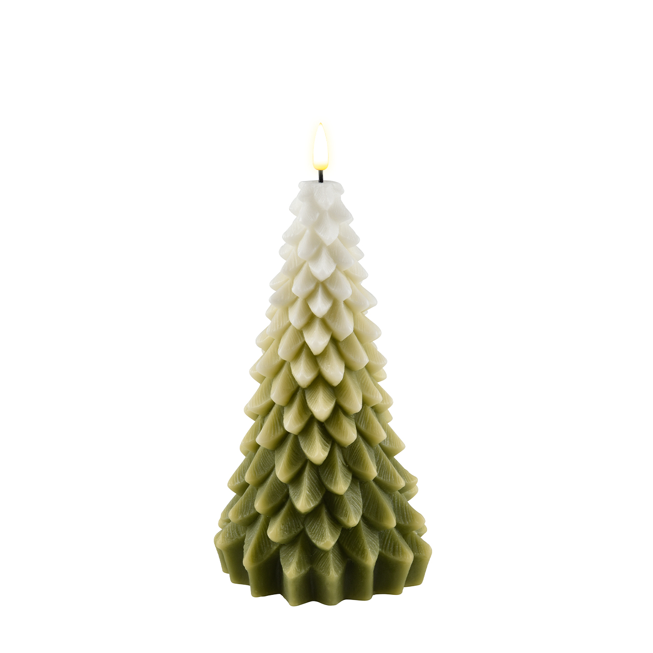 RF-XMAS-00161 Weihnachtsbaum LED Kerze Weiß/Grün 18cm