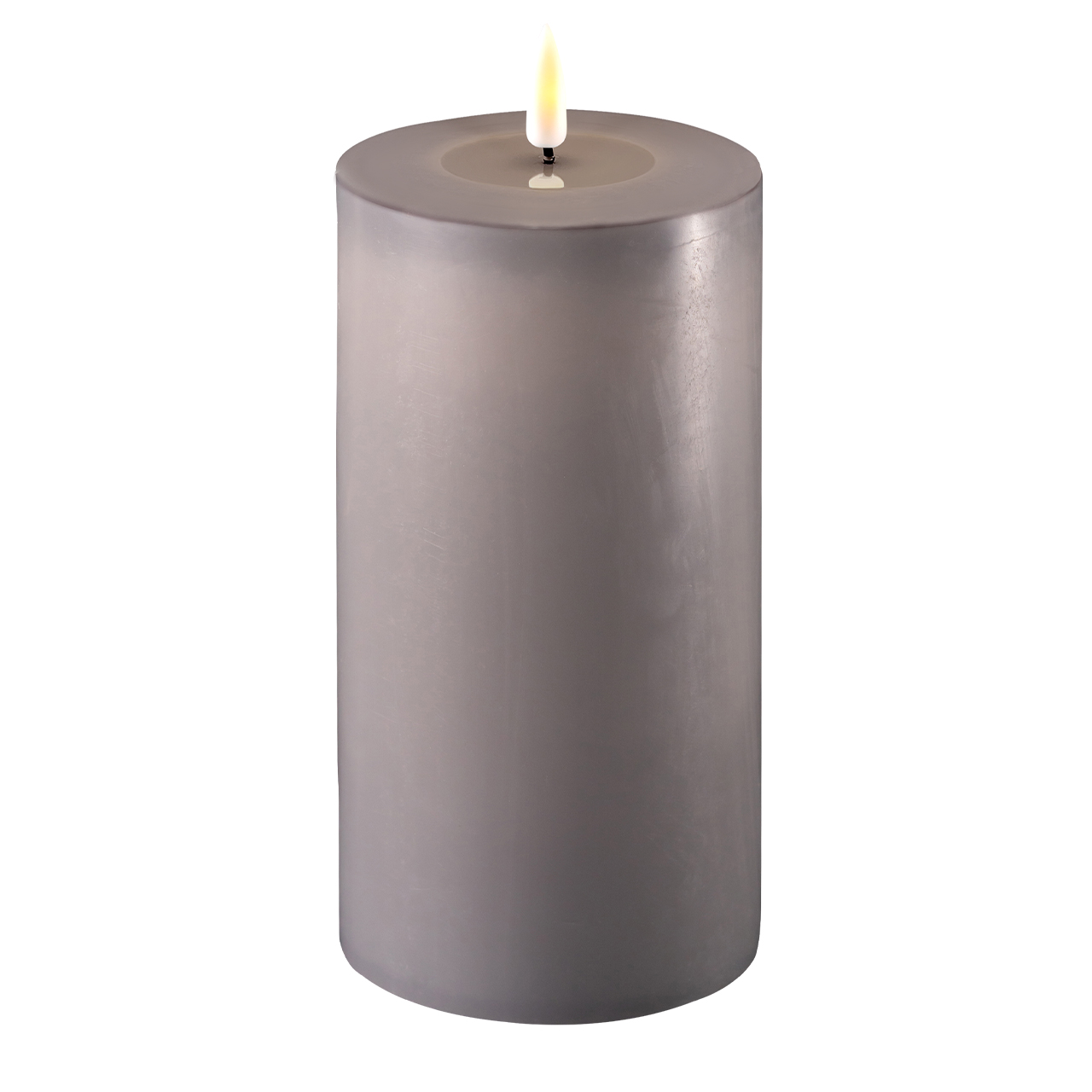 2021-RF-0036 Stumpenkerze LED grau 10 x 20cm
