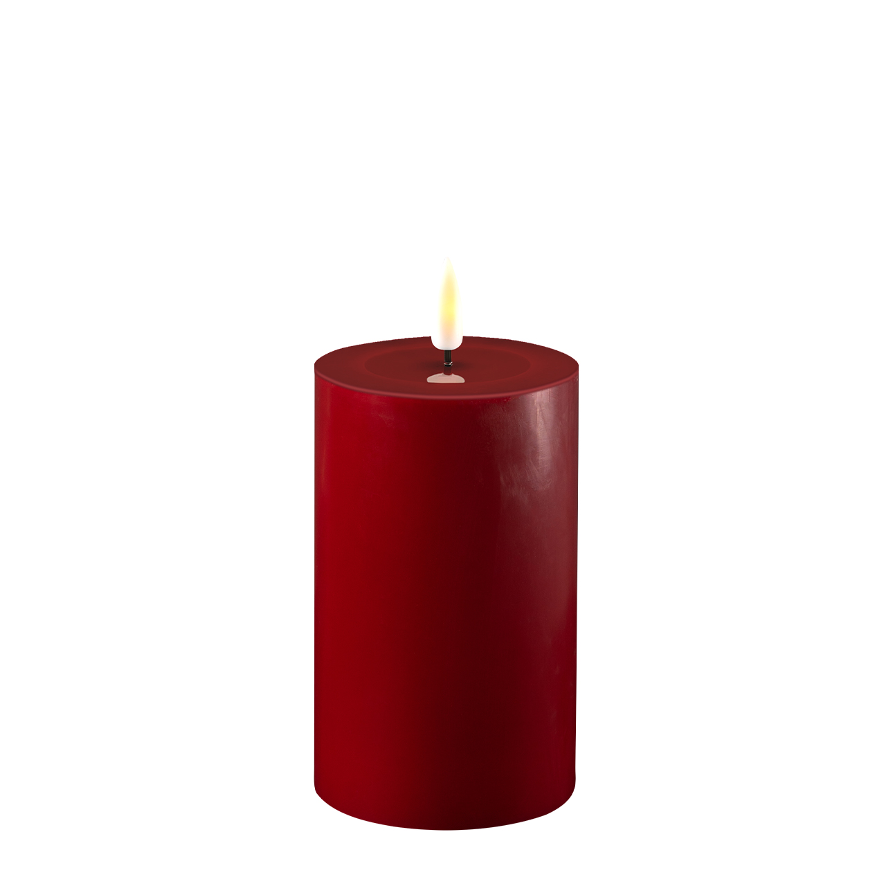 2021-RF-0057 Stumpenkerze LED bordeaux 7,5 x 12,5cm