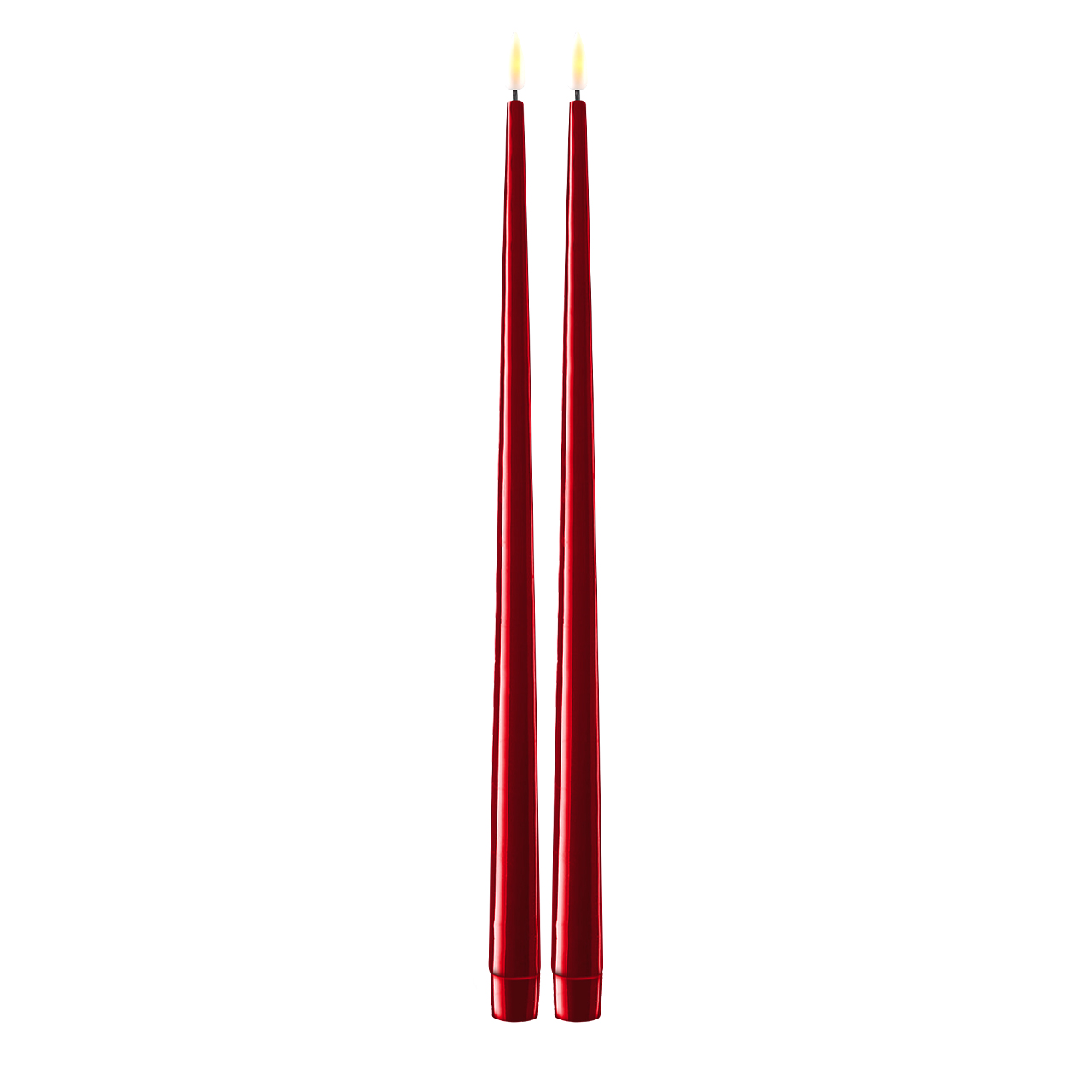 RF-K-0010 Stabkerze mit Lack LED 38 cm bordeaux 2 Stück