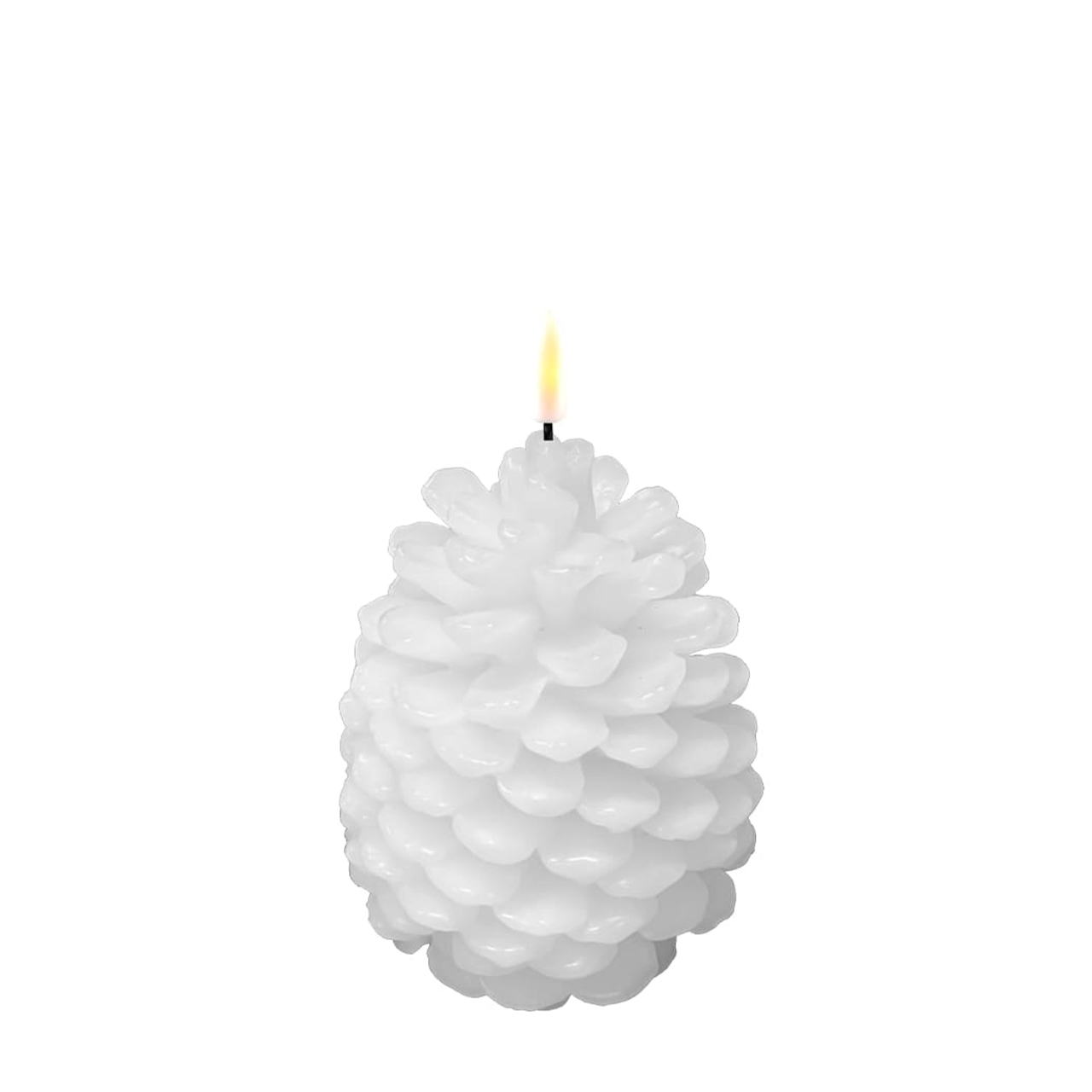 RF-XMAS-0011 Pinienzapfen LED Kerze Weiß 13cm