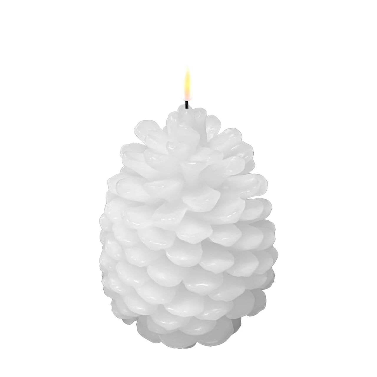 RF-XMAS-0012 Pinienzapfen LED Kerze Weiß 19cm
