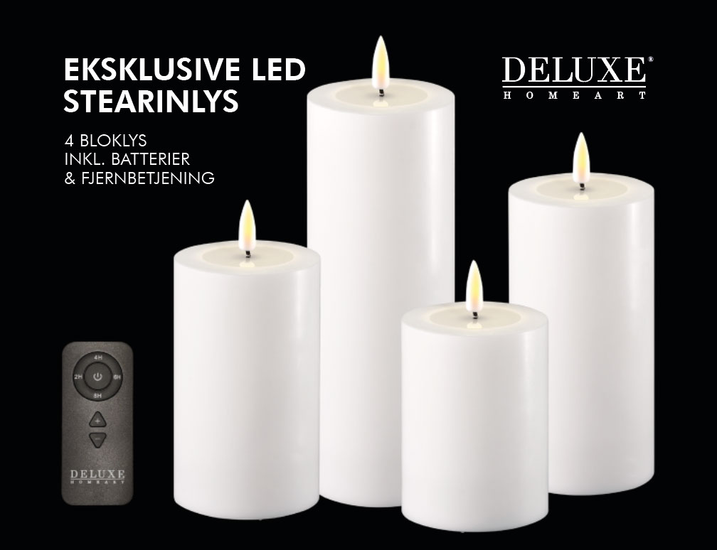 Giftbox Stumpenkerzen LED weiß