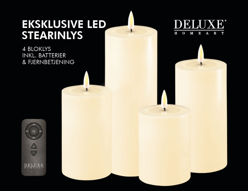 Giftbox Stumpenkerzen LED creme