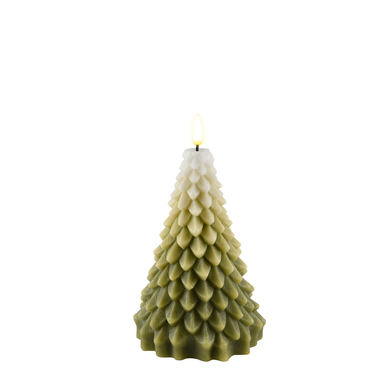 RF-XMAS-00151 Weihnachtsbaum LED Kerze Weiß/Grün 16cm