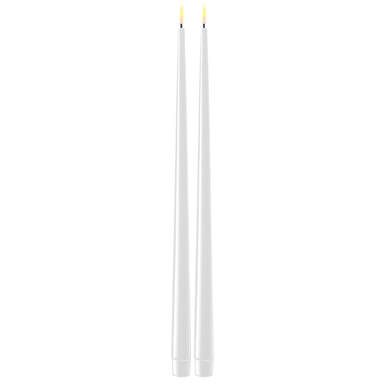 RF-K-0002 Stabkerze mit Lack LED 38 cm weiß 2 Stück