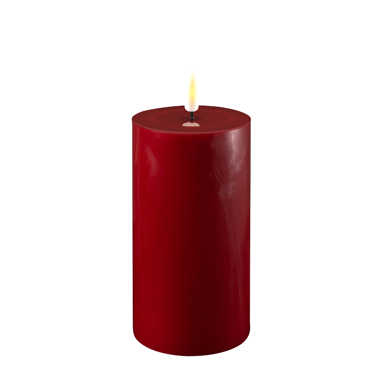 2021-RF-0058 Stumpenkerze LED bordeaux 7,5 x 15cm