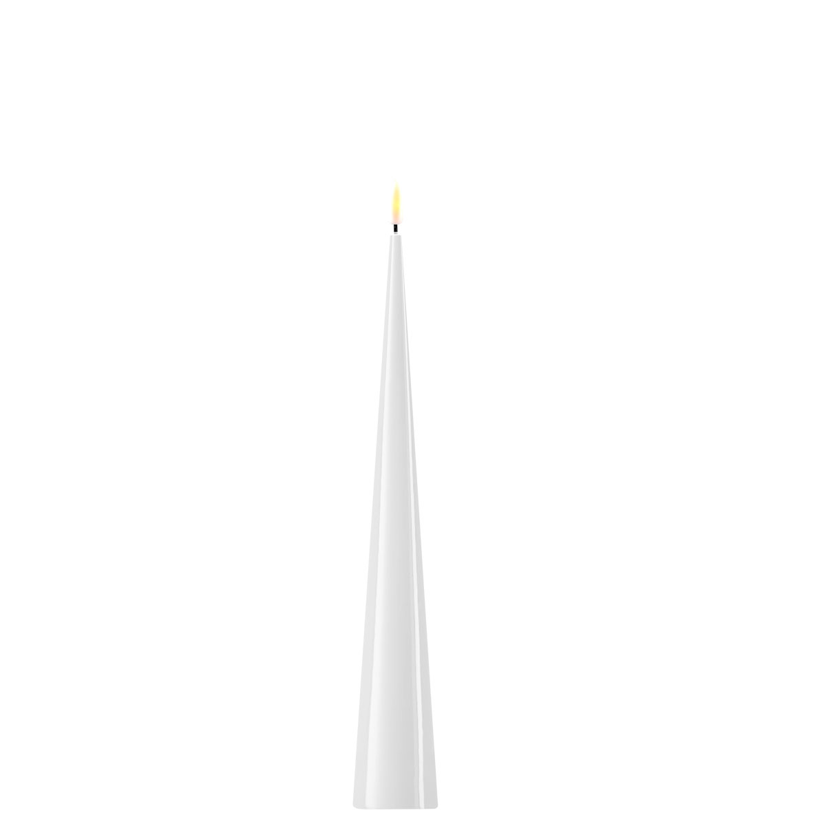 RF-C-0002 Kegelkerze LED Weiß 28cm