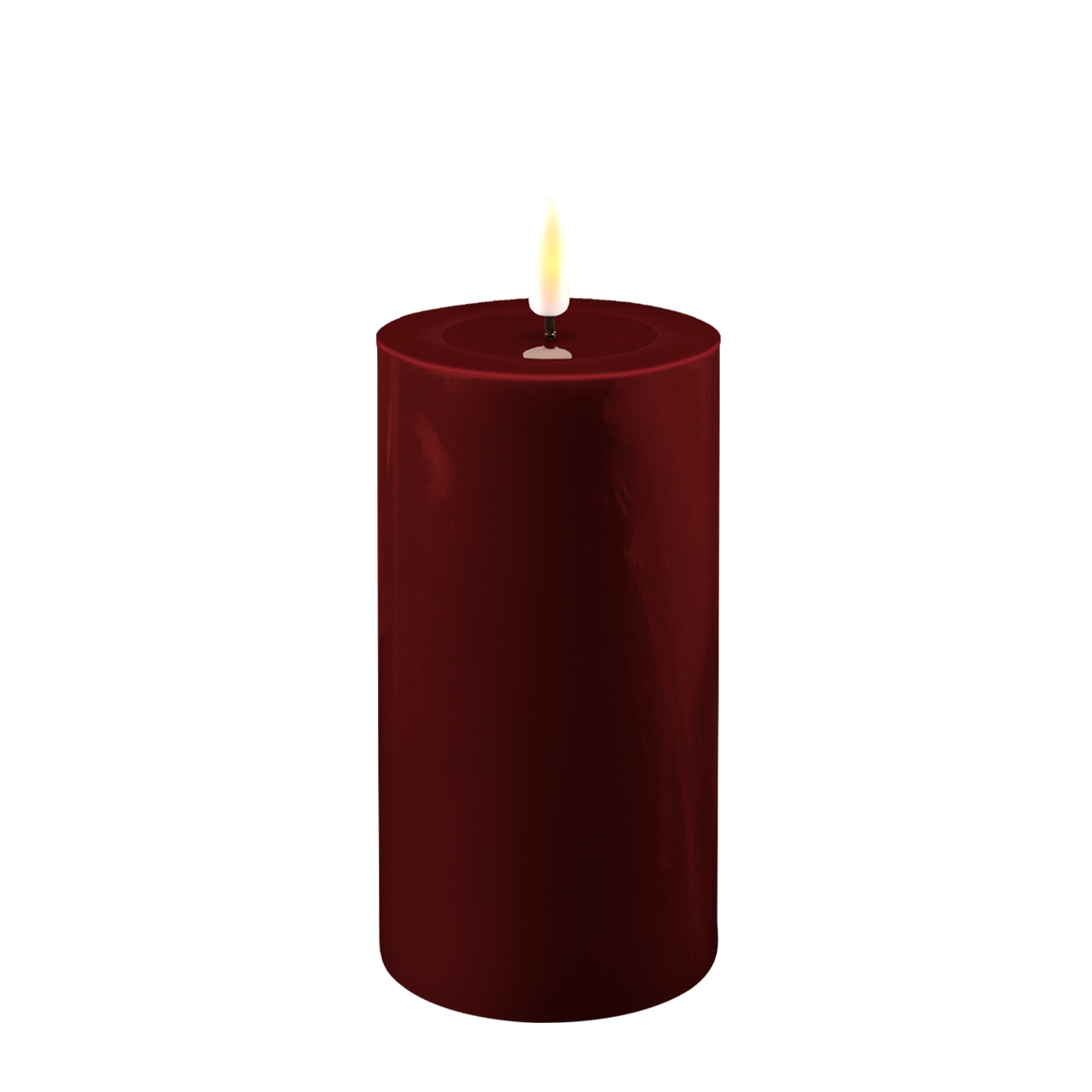 2021-RF-0241 Stumpenkerze LED bourgogne 7,5 x 15cm